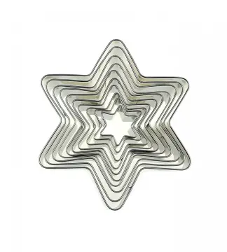 10Piece Stainless Steel hexagram Star cookie cutter set