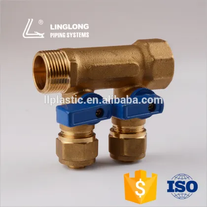 Brass forged water manifold for floor heating