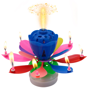 happy birthday lotus candle