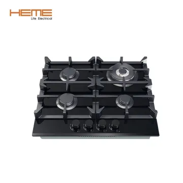Custom Build SABAF Burner Gas Hob Black Tempered Glass