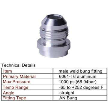 AN10 AN12 8AN Bung Weld On Fittings