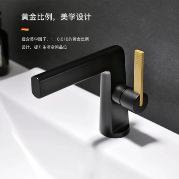 Luxury Hot And Cold Crystal Handle Gold Color Wash Basin Faucet