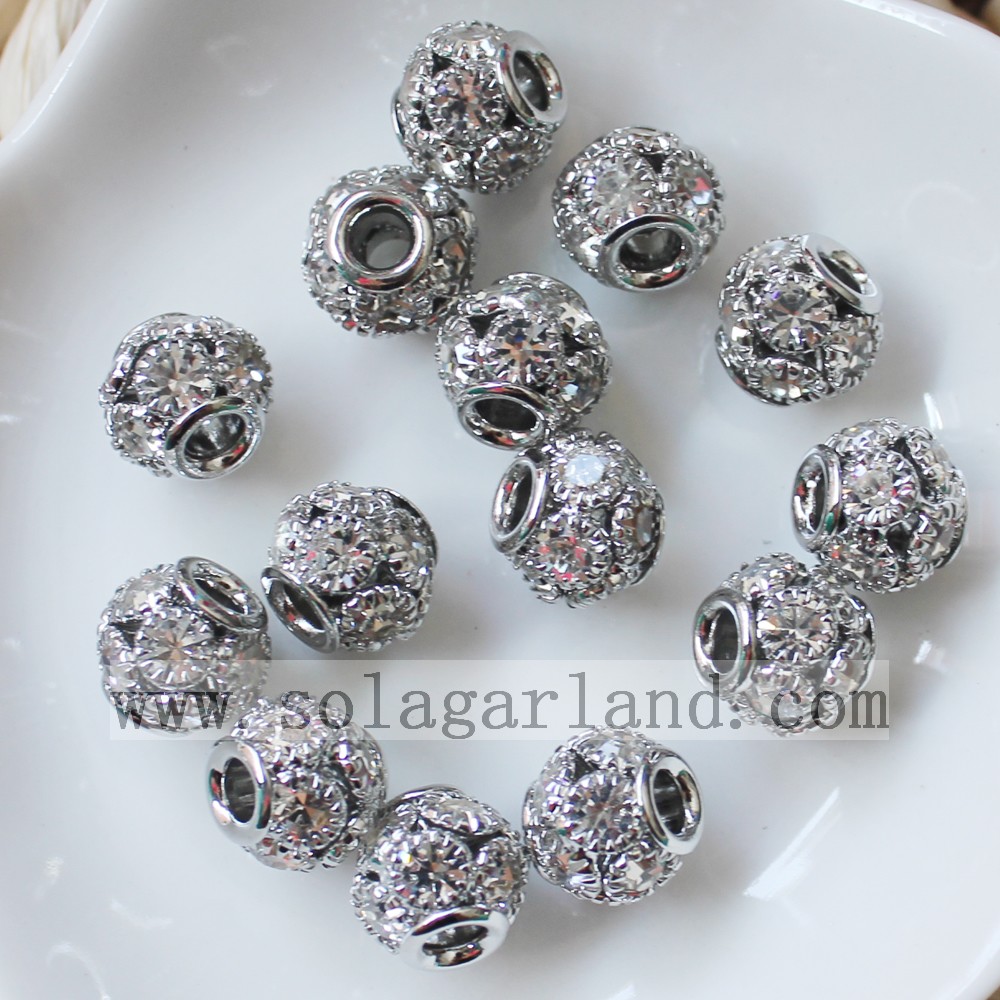 European Metal Rhinestone Beads