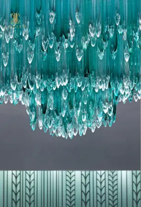 Unique elegant tiffany glass chandelier for lobby