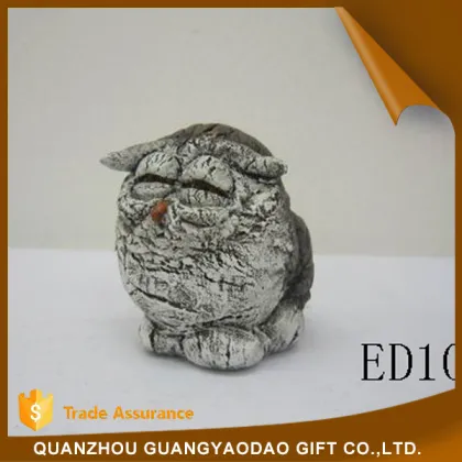 Miniature two innocent sleeping owls wedding decoration table decoration