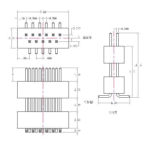 1.00 mm Pitch asymmetric double plastic pin 11P, 1.00 mm Pitch asymmetric double plastic pin 11P,