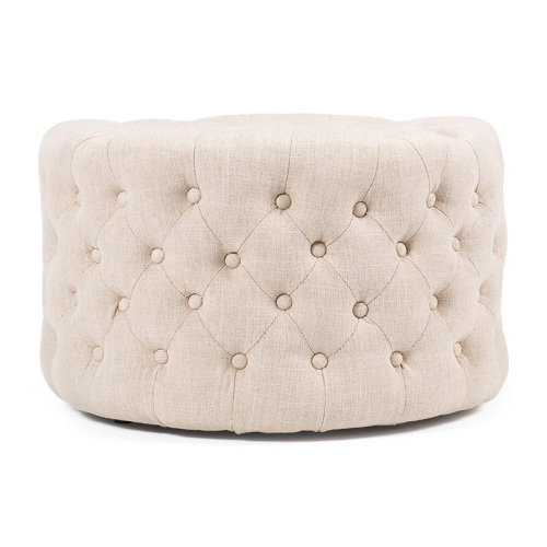 Round Ivory Ottoman (GK5005)