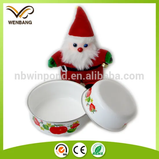 christmax series custom colour custom artwork enamel soup bowl