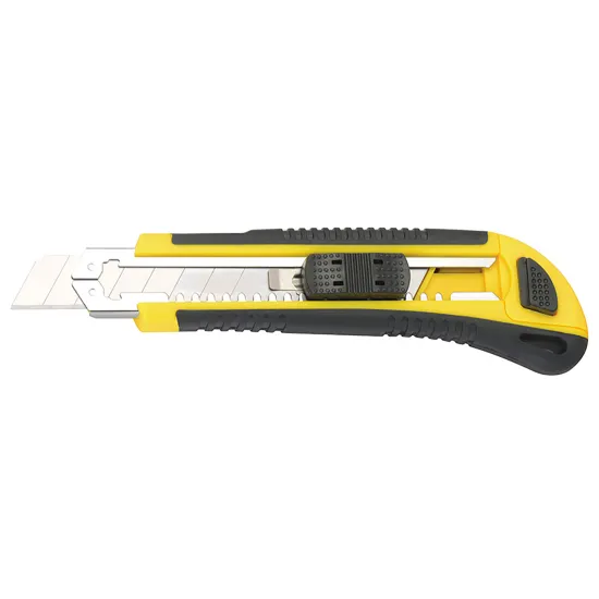 Plastic handle office utility knife with a blade