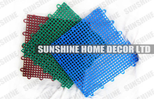 Colorful Interlocking Floor Tiles For Playground / Tennis Court / Commercial Tile
