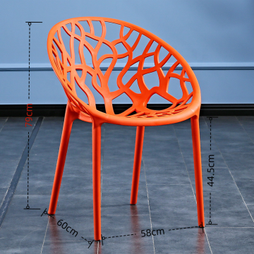 Plastic Chair Stackable Comfortable Backrest Dining Chair