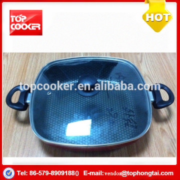 Aluminium Color Non-stick Kadai Pan with Honeycomb