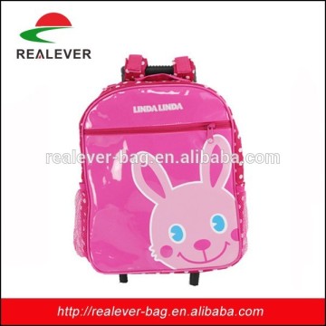 pink rabbit school trolley bag