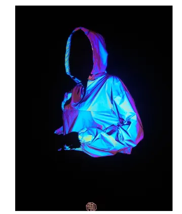 OEM Service Women Crop Rainbow Reflective Windbreaker Jacket
