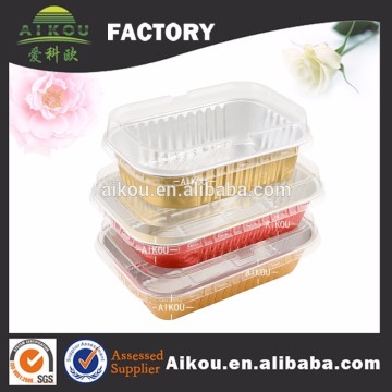 Clear plastic cover rectangular aluminum foil sushi plate and dish