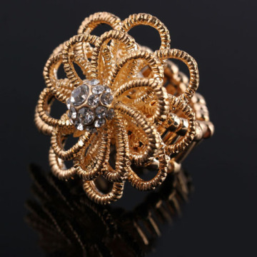 14k Gold Cubic Zircon Engagement Gold Flower Rings Ssny- 548
