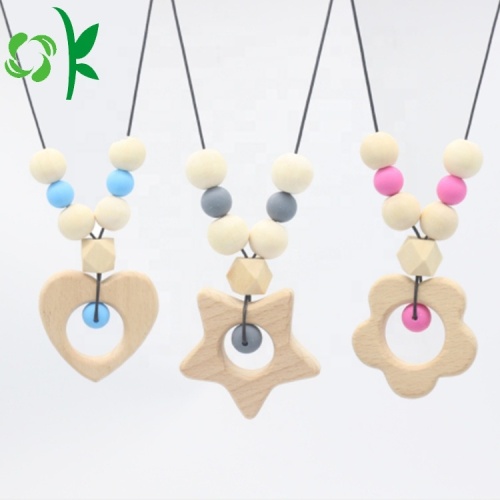 Fashion Baby Silicone Teether Necklace Chew Bead