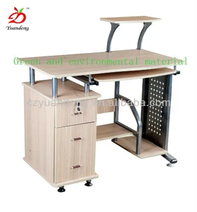 Edge Gray Rubber Particle Board Computer Desk
