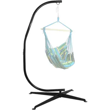 Danlong Metal Hanging Hammock Swing Chair with 'C' Stand - Single Chair Hammock Stand
