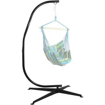 Danlong Metal Hanging Hammock Swing Chair with 'C' Stand - Single Chair Hammock Stand