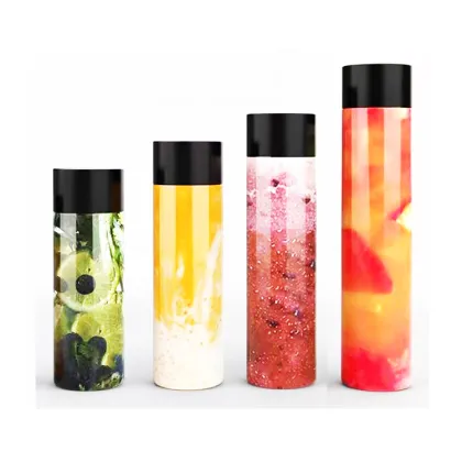 Custom Printed OEM 750ml PET Beverage Bottles for Juice - 10oz, 16oz Round VOSS Bottles