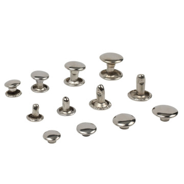 Wholesale Double Cap Rivets: Silver & Black Stainless Steel and Brass 8mm Decorative Rivets for Leather