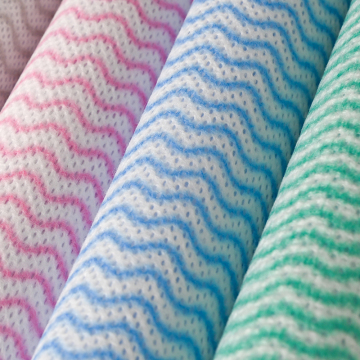Viscose Polyester Red Color Wave Nonwoven Fabric