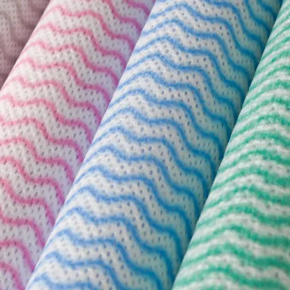 Blue wave nonwoven printed fabric as kitchen rag