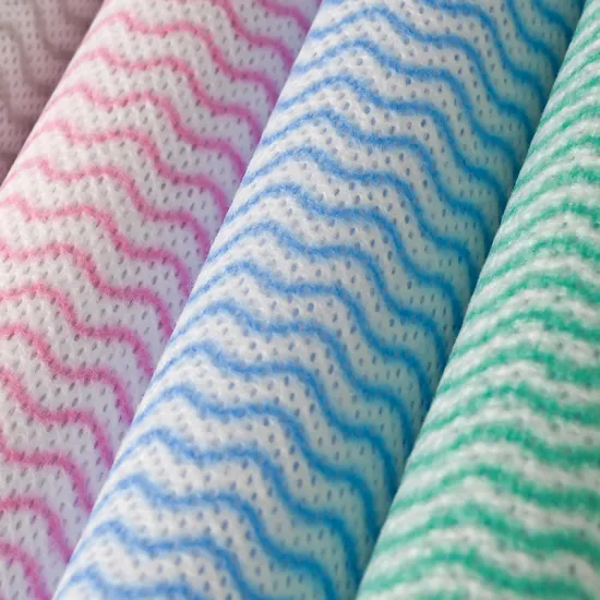 Viscose Polyester Red Color Wave Nonwoven Fabric