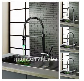 LSK05 Modern color changing Led Light kitchen mixer taps