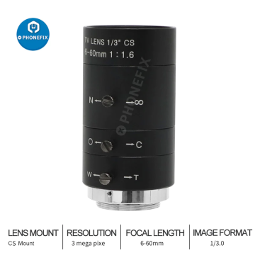 6-60mm 1/3" CS CS-Mount 6-60mm F1.6 for IP CCTV Camera