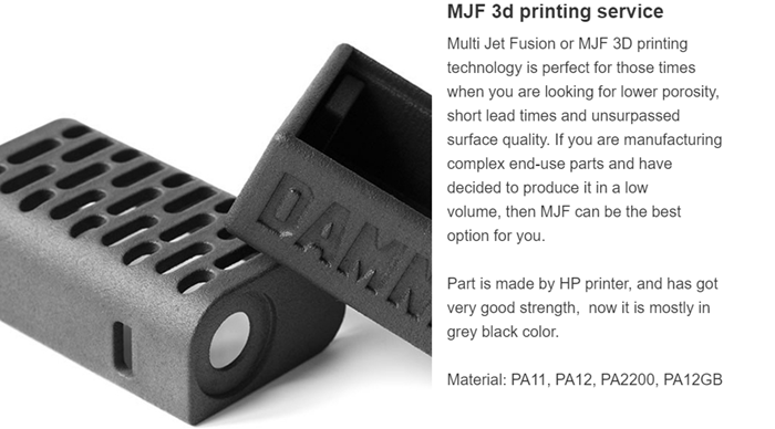 MJF 3d printing service