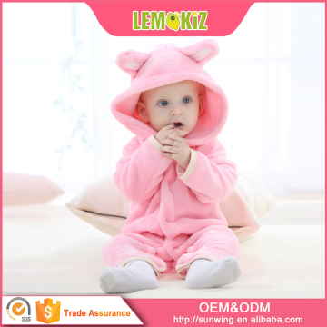 LEMOKIZ Teddy Bear Animal Infant Flannel Baby Hooded onesizes Rompers