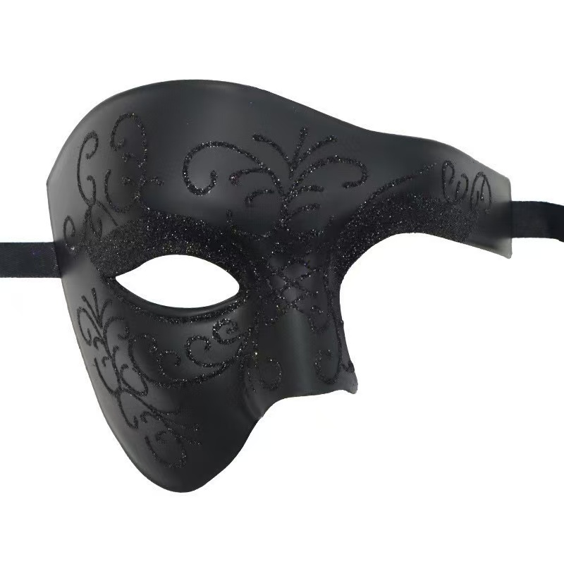 Glitter Scroll Phantom Masquerade Mask