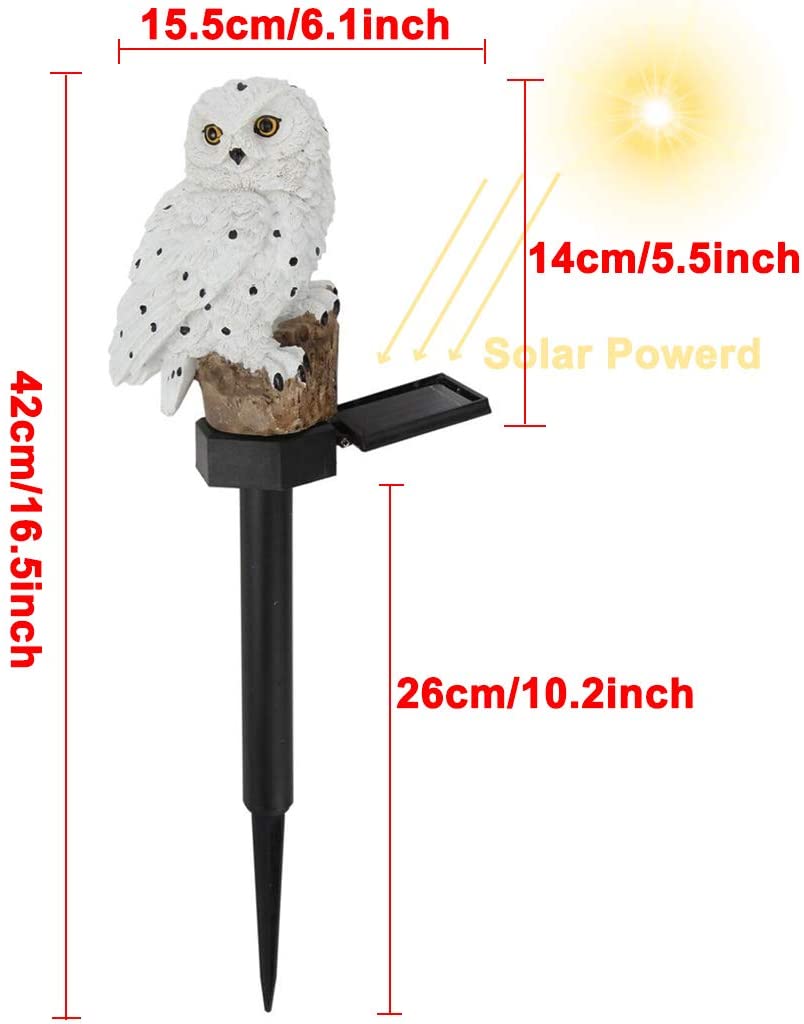 مصابيح LED Solar Resin Owl مع حصة