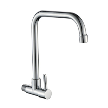 Deck mounted double spout kitchen faucet tap with double handle