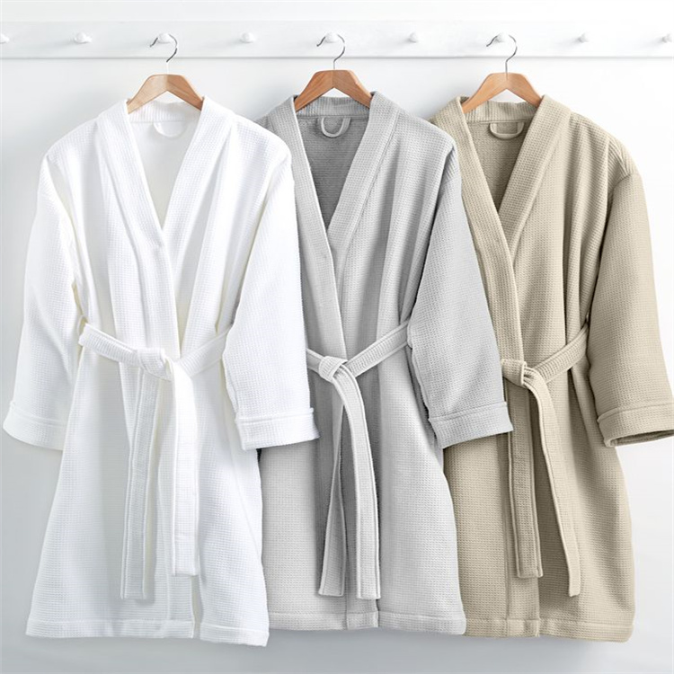 cotton Waffle Robe with logo