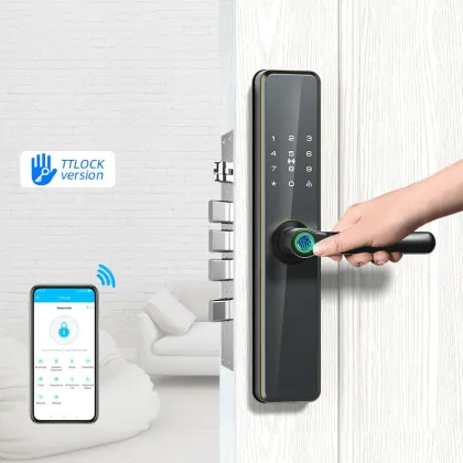Baoxin Factory RFID WiFi Smart Lever Handle Gate Lock with Fingerprint