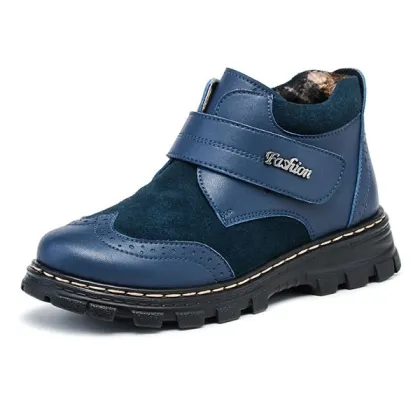 Kids shoes winter new style girls boys boots kids leather boots kids cotton boots