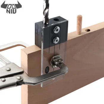 DANIU Dowel Jig Acrylic Hardened Steel Pocket Hole Jig 1/2 3/8 1/4 Inch Vertical Drill Guide Hole Locator for Woodworking Tools