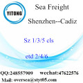 Consolidação de LCL do porto de Shenzhen a Cadiz