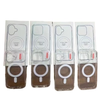Custodia Clear magnetica per iPhone 16 Pro Max con scatola di imballaggio - Copertina mobile a prova di shock acrilica trasparente