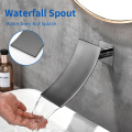 Fashion Gun Grey Waterfall Bathroom Faucet Spout