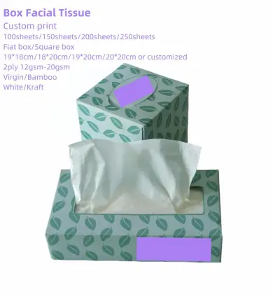 Custom Logo Virgin Wood Pulp Facial Tissue