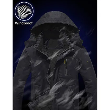 Waterproof Mens Black Ski Coat For Sale