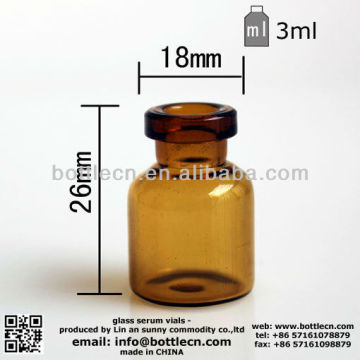 1ml 2ml 3ml amber glass miniature injection bottle