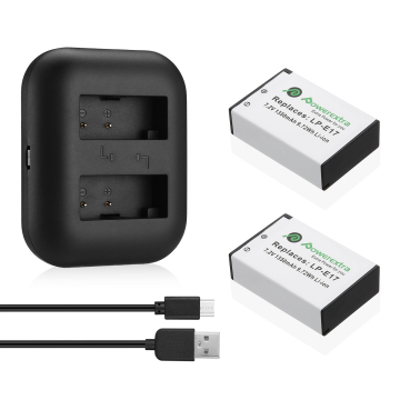 Powerextra 8.4v 0.8A Canon LP-E17用の充電式リチウムイオンバッテリー＆充電器