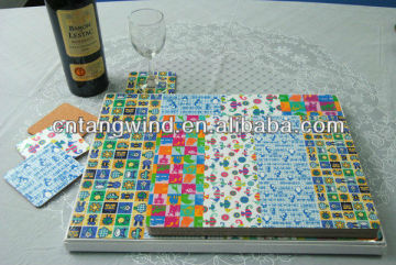 2013 MDF/COLOR PAPER CORK PLACEMAT/WOODEN PLACEMAT