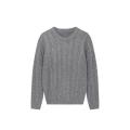 Men's Knitted Crew-Neck Cable Pullover Acrylic/Wool Sweater