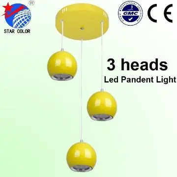 Fashion 3 headsX12W apple shape led pandent light
